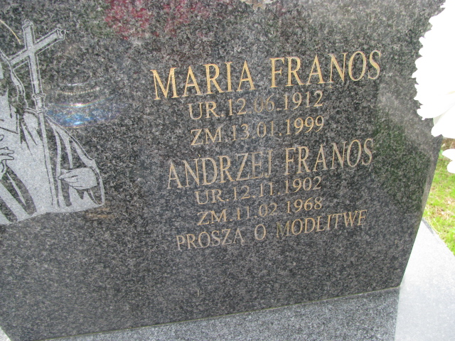 Maria Franos  1912 Miętustwo - Grobonet - Wyszukiwarka osób pochowanych
